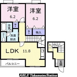 パークサイド大道Ｃの物件間取画像